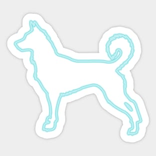 80s Retro Neon Sign Canaan Dog Sticker